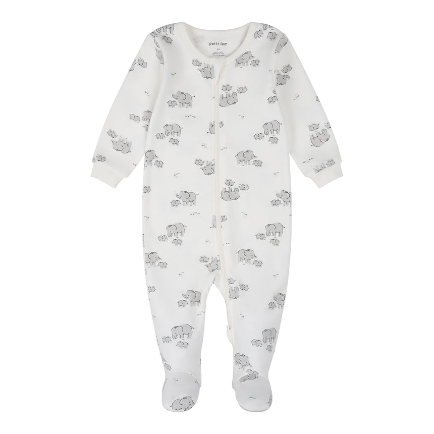 Pyjama Éléphants 0-12mois-Petit Lem-Ivoire-Nouveau-né-LEM-26YRL18P09-CLÉMENT