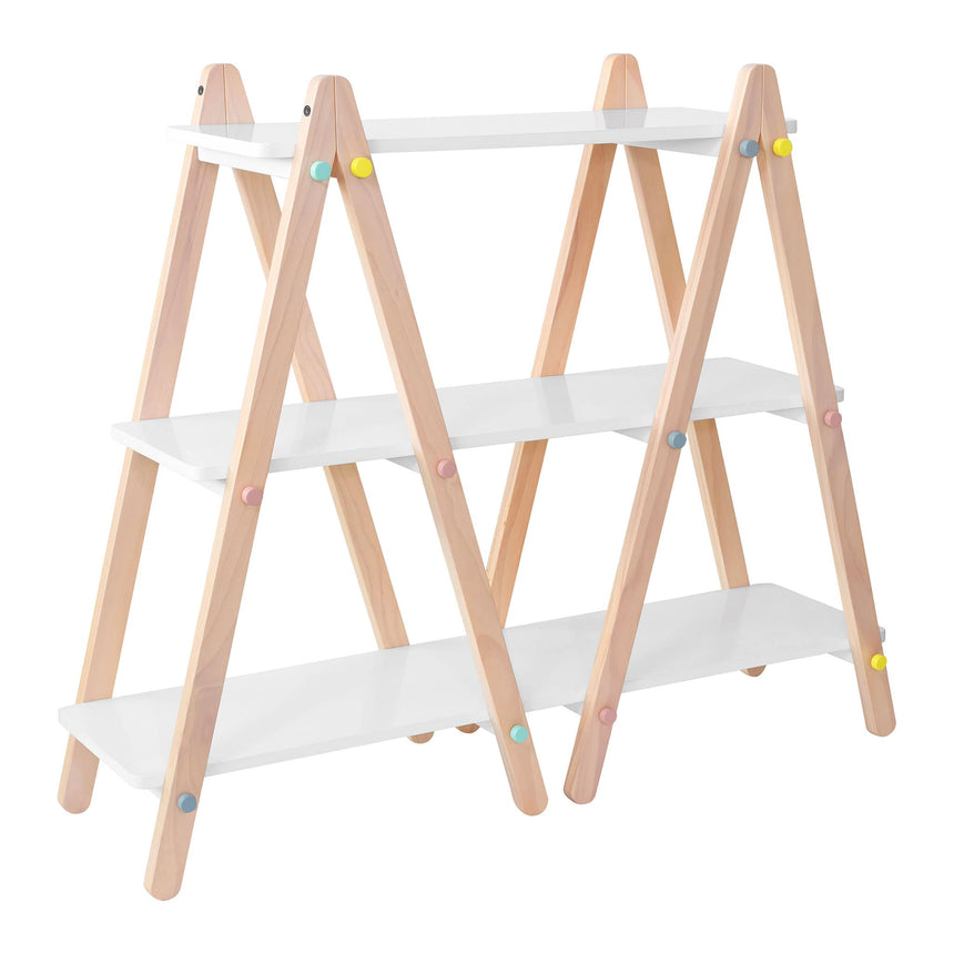 Bibliothèque Dotti - Blanc / Naturel lavé-Babyletto-LET-M10511WNX-CLÉMENT