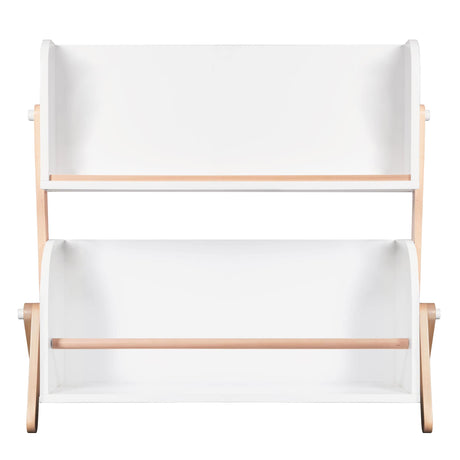 Bibliothèque Étagère Tally - Blanc / Naturel Lavé-Babyletto-LET-M10611WNX-CLÉMENT
