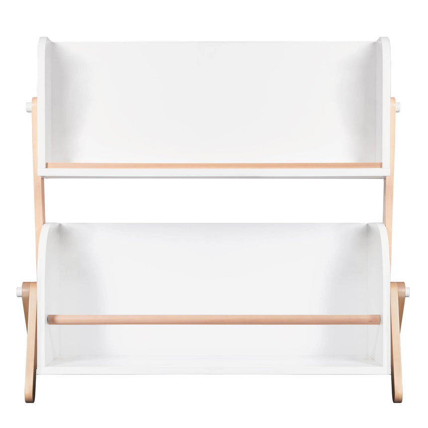 Bibliothèque Étagère Tally - Blanc / Naturel Lavé-Babyletto-LET-M10611WNX-CLÉMENT