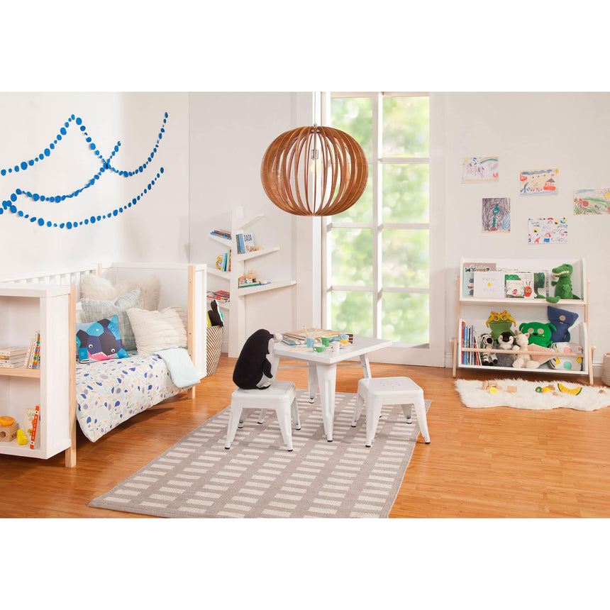 Bibliothèque Étagère Tally - Blanc / Naturel Lavé-Babyletto-LET-M10611WNX-CLÉMENT