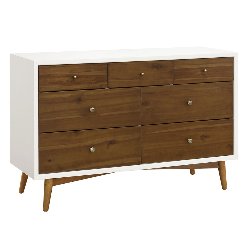 Commode 7 Tiroirs Palma - Blanc Chaud / Noyer-Babyletto-LET-M15916RWNL-CLÉMENT