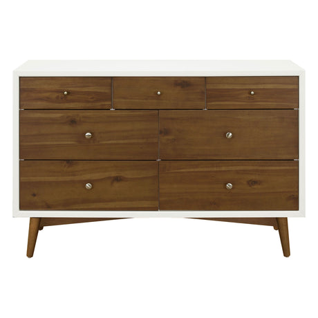 Commode 7 Tiroirs Palma - Blanc Chaud / Noyer-Babyletto-LET-M15916RWNL-CLÉMENT