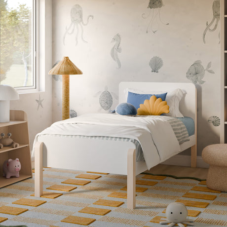 Lit Simple TipToe - Blanc et Naturel Lavé-Babyletto-LET-M18469WNX-CLÉMENT