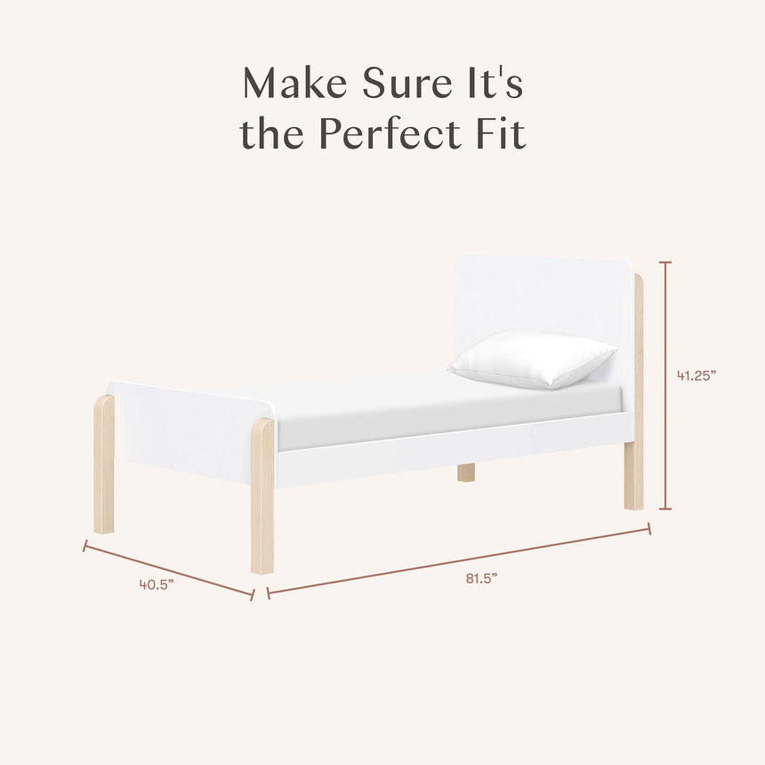 Lit Simple TipToe - Blanc et Naturel Lavé-Babyletto-LET-M18469WNX-CLÉMENT
