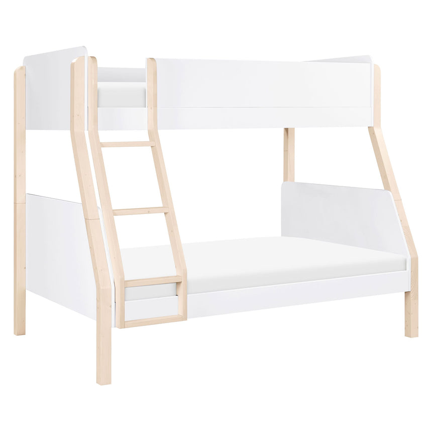 Lit Superposé TipToe Simple sur Double – Blanc et Naturel Lavé-Babyletto-LET-M18495WNX-CLÉMENT
