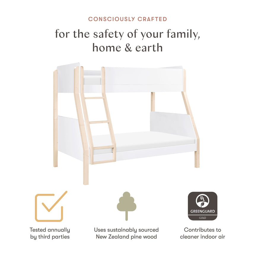 Lit Superposé TipToe Simple sur Double – Blanc et Naturel Lavé-Babyletto-LET-M18495WNX-CLÉMENT