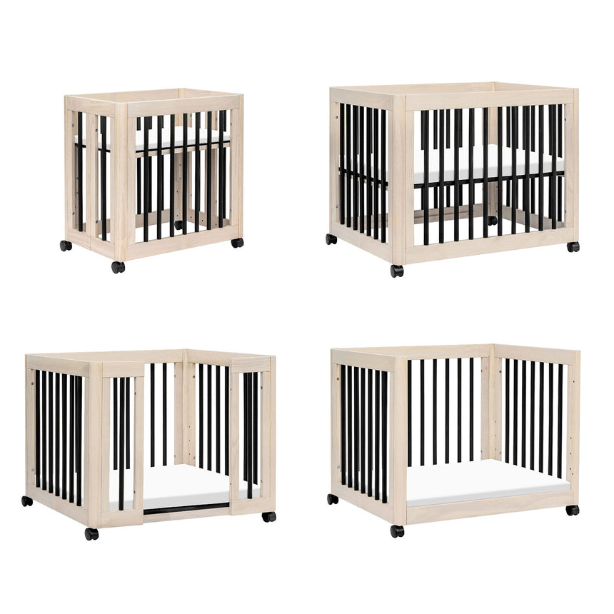 Couchette Convertible 8 en 1 Yuzu - Naturel Lavé / Noir-Babyletto-LET-M23401NXB-CLÉMENT