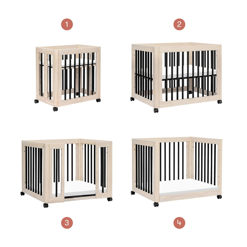 Couchette Convertible 8 en 1 Yuzu - Naturel Lavé / Noir-Babyletto-LET-M23401NXB-CLÉMENT