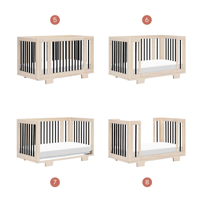 Couchette Convertible 8 en 1 Yuzu - Naturel Lavé / Noir-Babyletto-LET-M23401NXB-CLÉMENT