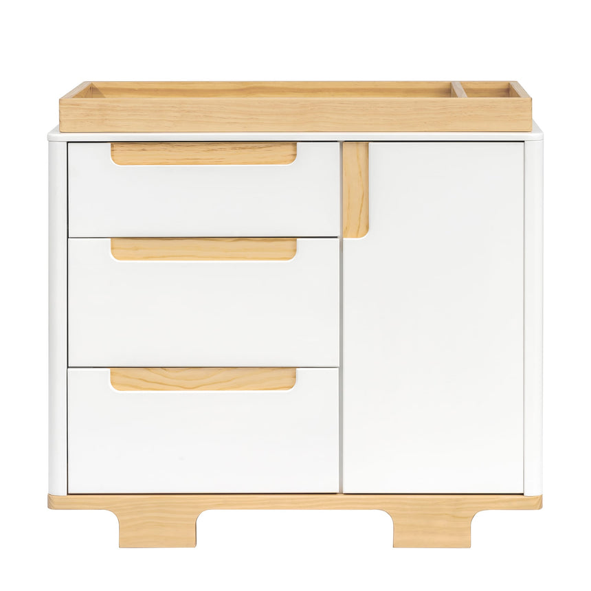 Meuble à Langer 3-Tiroirs Yuzu - Blanc / Naturel-Babyletto-LET-M23423WN-CLÉMENT