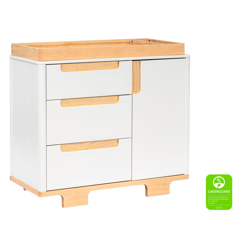Meuble à Langer 3-Tiroirs Yuzu - Blanc / Naturel-Babyletto-LET-M23423WN-CLÉMENT