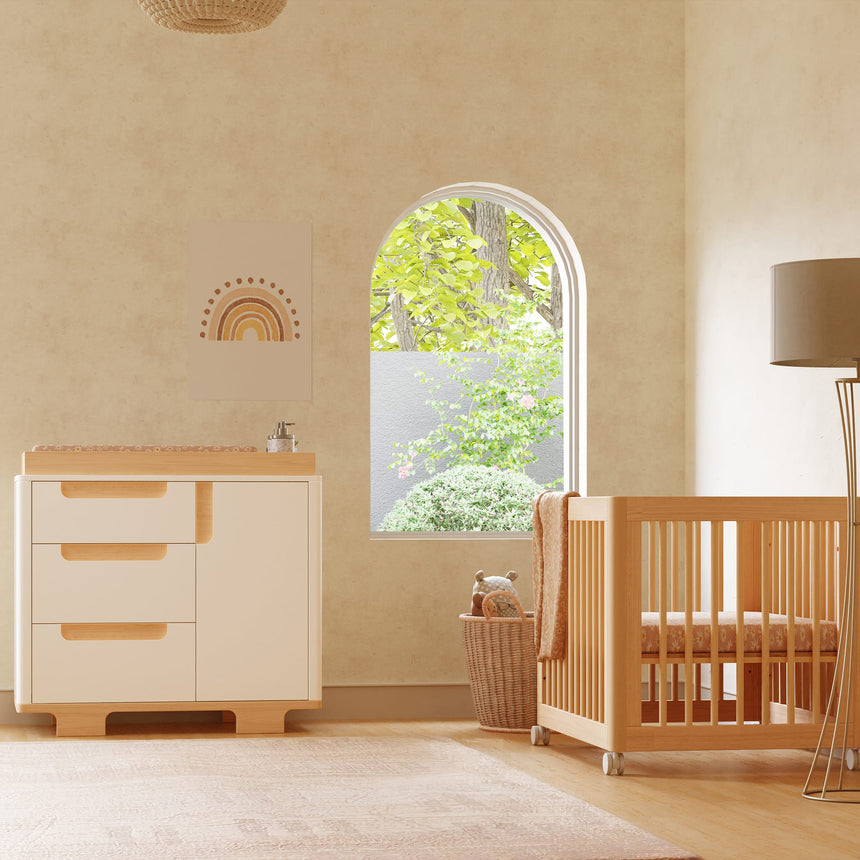 Meuble à Langer 3-Tiroirs Yuzu - Blanc / Naturel-Babyletto-LET-M23423WN-CLÉMENT