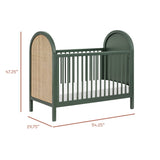 Couchette Convertible 3 en 1 Bondi Cane avec Kit de Conversion Lit pour Tout-petit - Vert / Rotin-Babyletto-LET-M25601FRGRNC-CLÉMENT