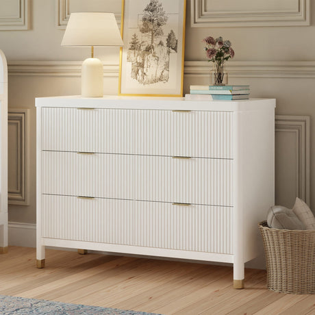Commode 6 tiroirs Brimsley Tambour - Blanc Chaud-Namesake-LET-M26716RW-CLÉMENT