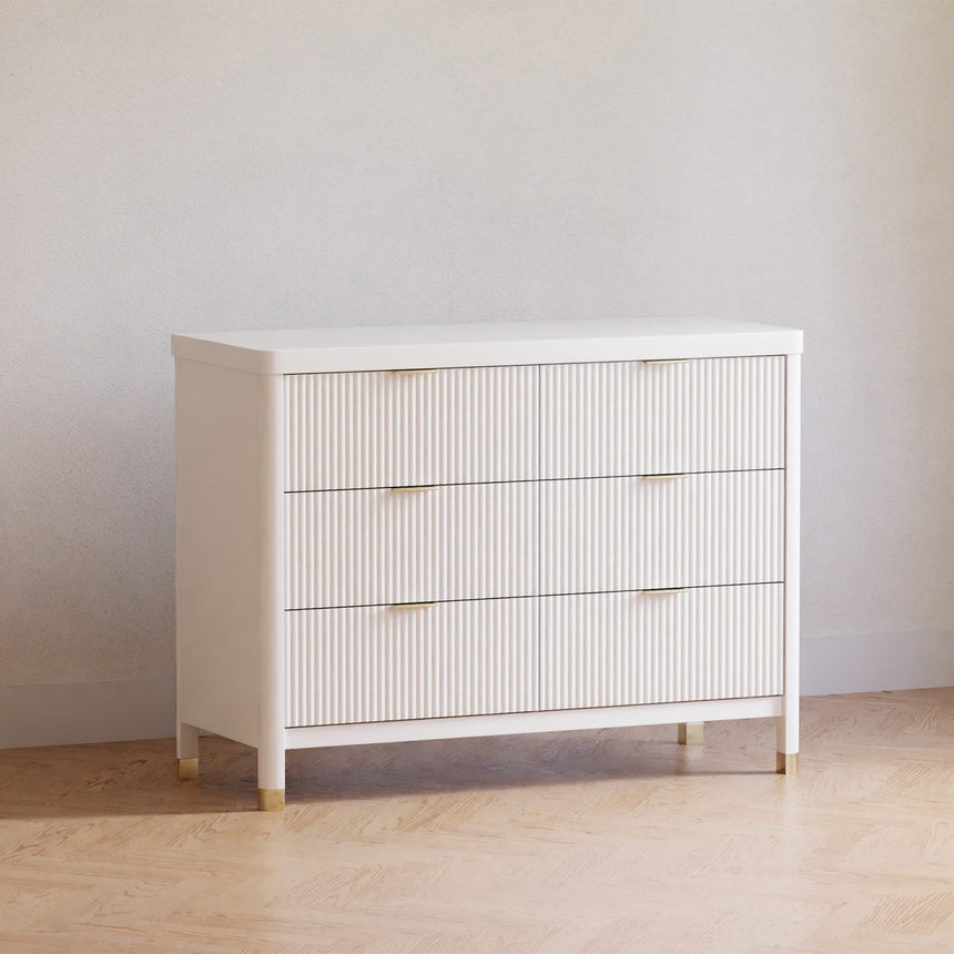 Commode 6 tiroirs Brimsley Tambour - Blanc Chaud-Namesake-LET-M26716RW-CLÉMENT