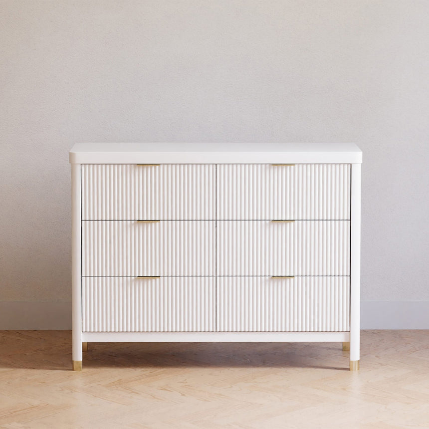 Commode 6 tiroirs Brimsley Tambour - Blanc Chaud-Namesake-LET-M26716RW-CLÉMENT