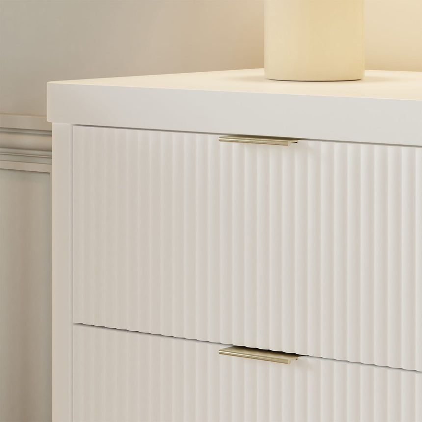 Commode 6 tiroirs Brimsley Tambour - Blanc Chaud-Namesake-LET-M26716RW-CLÉMENT