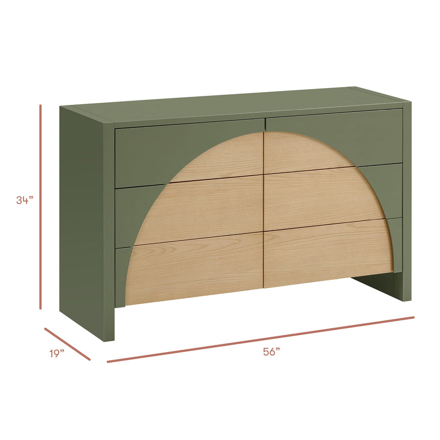 Bureau 6 Tiroirs Moab - Olive/Cendre (Assemblée)-Babyletto-LET-M30216OLSH-CLÉMENT