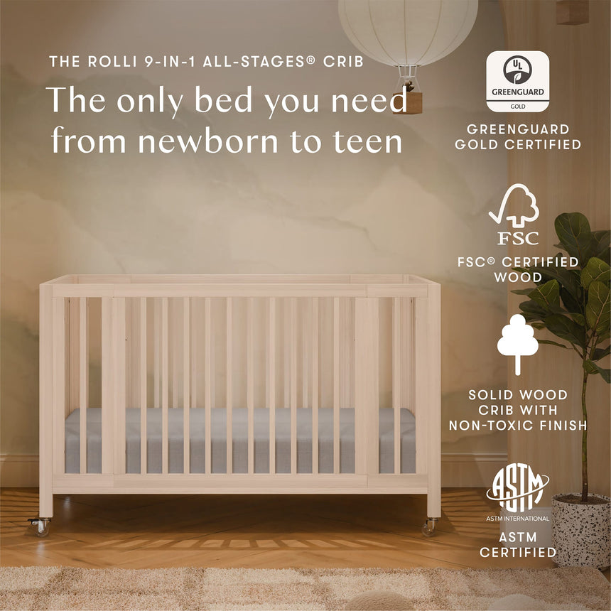 Couchette Convertible 9-en-1 Rolli - Naturel Lavé-Babyletto-LET-M30880NX-CLÉMENT
