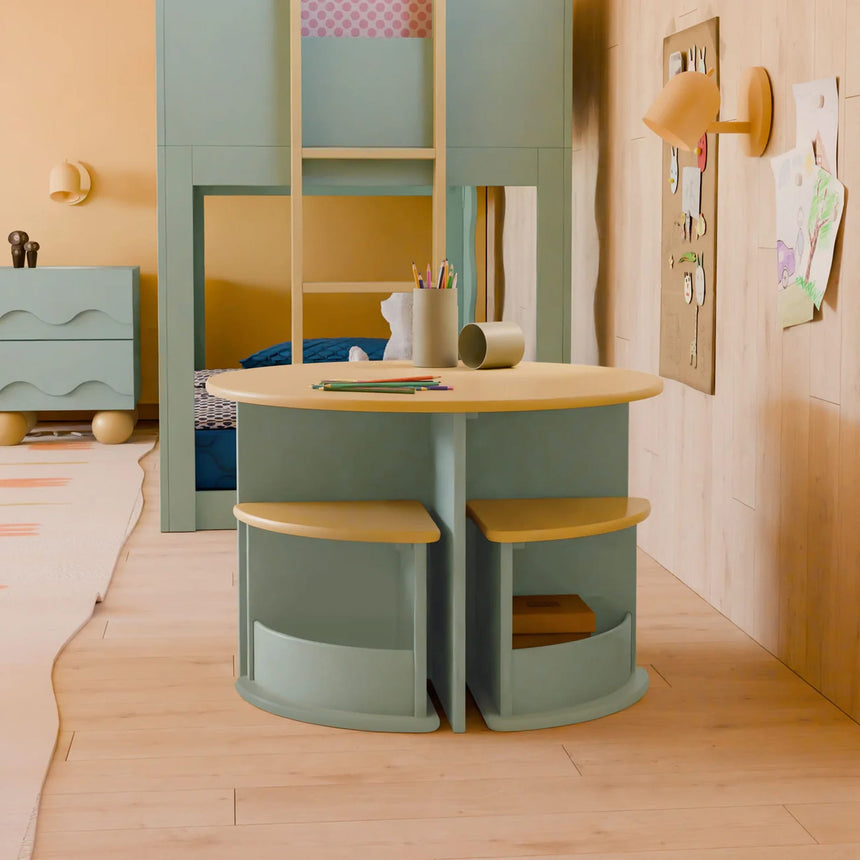 Table de jeu emboîtable Nessa - Miel et Sauge-Babyletto-LET-M31720LSHY-CLÉMENT