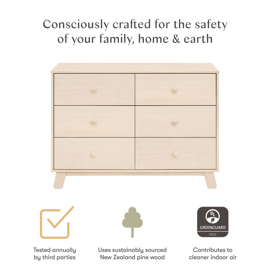 Commode 6 Tiroirs Hudson - Naturel Lavé-Babyletto-LET-M32526NX-CLÉMENT