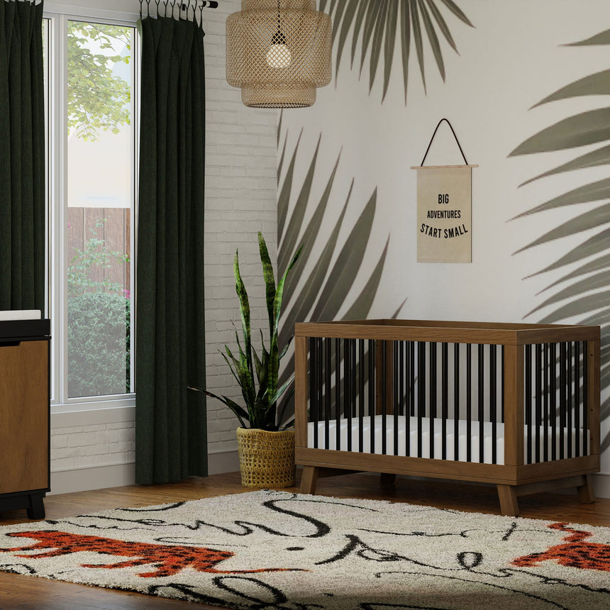 Couchette Convertible 3 en 1 Hudson - Noyer / Noir-Babyletto-LET-M4201NLB-CLÉMENT