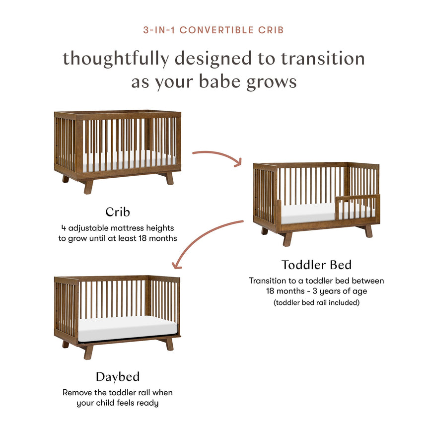 Couchette Convertible 3 en 1 Hudson - Noyer Naturel-Babyletto-LET-M4201NL-CLÉMENT