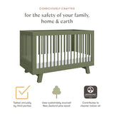 Couchette Convertible 3 en 1 Hudson - Olive-Babyletto-LET-M4201OL-CLÉMENT