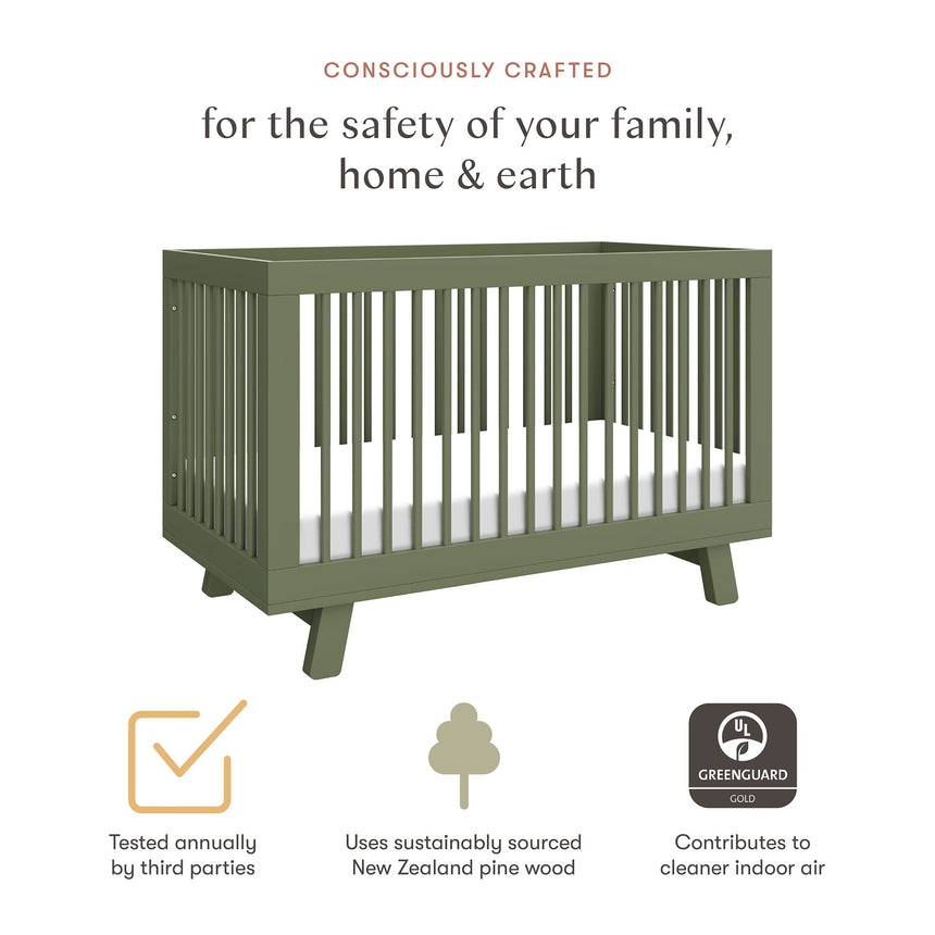 Couchette Convertible 3 en 1 Hudson - Olive-Babyletto-LET-M4201OL-CLÉMENT