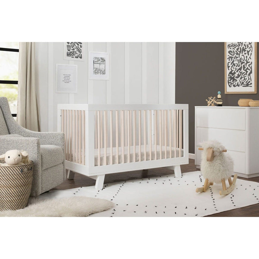Couchette Convertible 3 en 1 Hudson - Blanc / Naturel Lavé-Babyletto-LET-M4201WNX-CLÉMENT