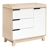 Meuble à Langer à 3 Tiroirs Hudson avec Plateau Amovible - Naturel Lavé / Blanc-Babyletto-LET-M4223NXW-CLÉMENT
