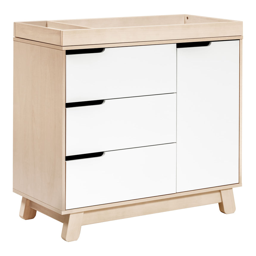 Meuble à Langer à 3 Tiroirs Hudson avec Plateau Amovible - Naturel Lavé / Blanc-Babyletto-LET-M4223NXW-CLÉMENT