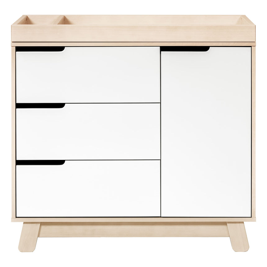 Meuble à Langer à 3 Tiroirs Hudson avec Plateau Amovible - Naturel Lavé / Blanc-Babyletto-LET-M4223NXW-CLÉMENT