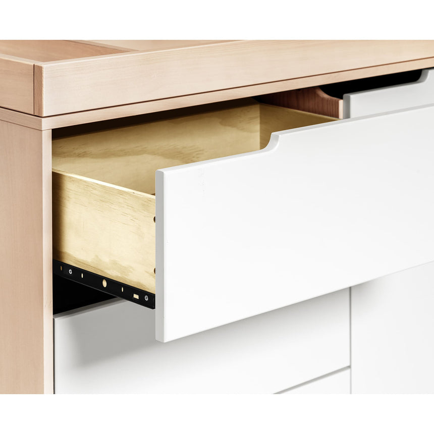 Meuble à Langer à 3 Tiroirs Hudson avec Plateau Amovible - Naturel Lavé / Blanc-Babyletto-LET-M4223NXW-CLÉMENT