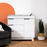 Meuble à Langer à 3 Tiroirs Hudson avec Plateau Amovible - Blanc-Babyletto-LET-M4223W-CLÉMENT