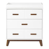 Meuble à Langer 3 Tiroirs Scoot - Blanc / Noyer-Babyletto-LET-M5823WNL-CLÉMENT
