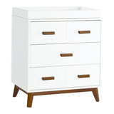 Meuble à Langer 3 Tiroirs Scoot - Blanc / Noyer-Babyletto-LET-M5823WNL-CLÉMENT