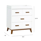 Meuble à Langer 3 Tiroirs Scoot - Blanc / Noyer-Babyletto-LET-M5823WNL-CLÉMENT