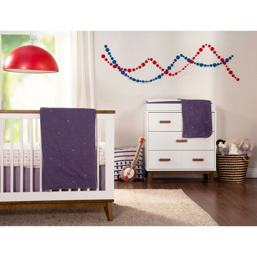 Meuble à Langer 3 Tiroirs Scoot - Blanc / Noyer-Babyletto-LET-M5823WNL-CLÉMENT