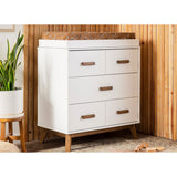 Meuble à Langer 3 Tiroirs Scoot - Blanc / Noyer-Babyletto-LET-M5823WNL-CLÉMENT