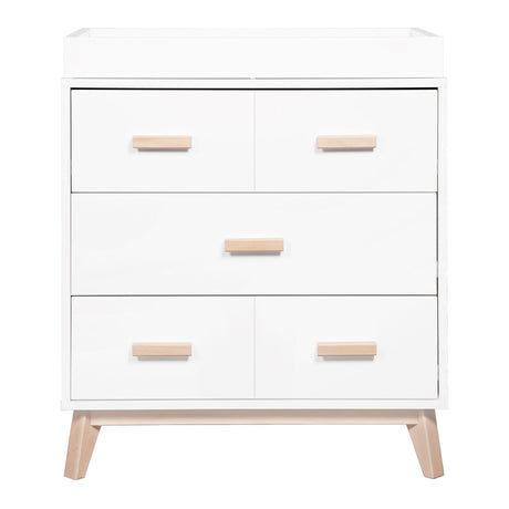 Meuble à Langer 3 Tiroirs Scoot - Blanc / Naturel Lavé-Babyletto-LET-M5823WNX-CLÉMENT