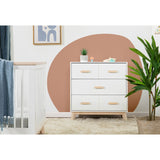 Meuble à Langer 3 Tiroirs Scoot - Blanc / Naturel Lavé-Babyletto-LET-M5823WNX-CLÉMENT