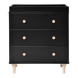 Meuble à Langer 3 Tiroirs avec Plateau Amovible Lolly - Noir / Naturel Lavé-Babyletto-LET-M9023BNX-CLÉMENT