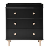 Meuble à Langer 3 Tiroirs avec Plateau Amovible Lolly - Noir / Naturel Lavé-Babyletto-LET-M9023BNX-CLÉMENT