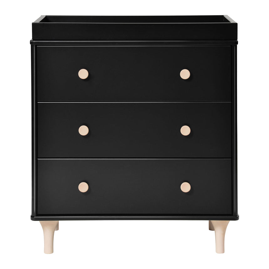 Meuble à Langer 3 Tiroirs avec Plateau Amovible Lolly - Noir / Naturel Lavé-Babyletto-LET-M9023BNX-CLÉMENT