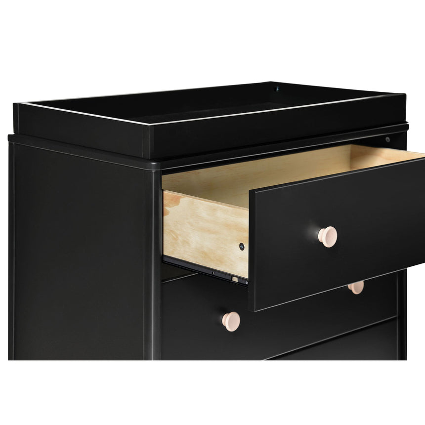 Meuble à Langer 3 Tiroirs avec Plateau Amovible Lolly - Noir / Naturel Lavé-Babyletto-LET-M9023BNX-CLÉMENT