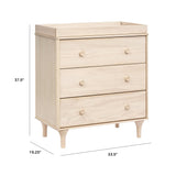 Meuble à Langer 3 Tiroirs avec Plateau Amovible Lolly - Naturel Lavé-Babyletto-LET-M9023NX-CLÉMENT