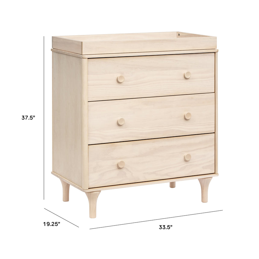 Meuble à Langer 3 Tiroirs avec Plateau Amovible Lolly - Naturel Lavé-Babyletto-LET-M9023NX-CLÉMENT