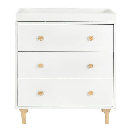 Meuble à Langer 3 Tiroirs avec Plateau Amovible Lolly - Blanc / Naturel-Babyletto-LET-M9023WN-CLÉMENT